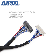 Universal 20Pin DF19-20-D8 1ch Signal 8 Bit LCD Screen Driver Board Line LVDS Screen Cable 1mm pin pitch 250mm 2024 - buy cheap