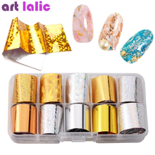 10 Sheets/box Nail Foils Starry Sky Gold Silver Dazzling Holographic Nail Art Transfer Sticker Laser DIY Manicure Decals Set 2024 - buy cheap