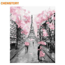 CHENISTORY Frameless Romantic Paris DIY Painting By Numbers Modern Wall Art Canvas Painting Unique Gift For Home Decors 40x50cm 2024 - buy cheap