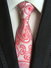 Gravata masculina formal clássica com 8cm, gravata rosa com vermelho caxemira para festa de casamento 2024 - compre barato