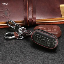 Car Genuine Leather Bag Remote Control Car Keychain Key Cover Case For FIAT 500 Panda Punto Bravo Auto Key ,Car Styling 2024 - buy cheap