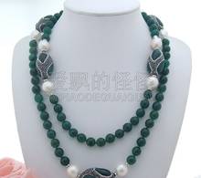 N070701 46'' 14mm White keshi Pearl  Long Necklace 2024 - buy cheap