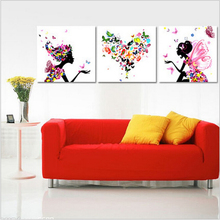 Cuadros de decoración para sala de estar, pinturas de pared de las flores, ptico, 50x50cm x 3, H503 2024 - compra barato