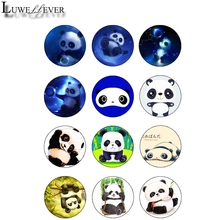 Cabochões de vidro redondo, 10mm 14mm 16mm 12mm 20mm 25mm 409 12 forma de panda, achados de joias, botão de pressão 18mm e bracelete charmoso 2024 - compre barato