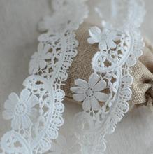 Free Shipping 3 Meters High Quality 5cm Width Lace Sewing Accessories 100% Cotton White Flower Lace Fabric Trim DIY Craft 2024 - buy cheap