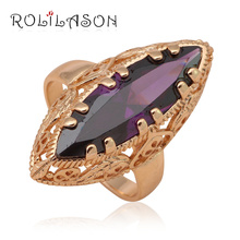 Huge rings for women 2015 Purple Crystal  Gold Tone Elegant Zircon Fashion Jewelry delicate Rings USA Size #7#8#9 JR2023 2024 - buy cheap