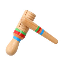 1 conjunto de instrumentos musicais de madeira para crianças, instrumento musical de percussão cilindro de sapo com rosca única, tubo de som pequeno 2024 - compre barato