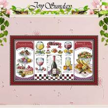 Red wine and desserts counted Cross Stitch 11CT 14CT Cross Stitch Set Wholesale DIY Cross-stitch Kit Embroidery Needlework 2024 - buy cheap