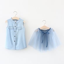 Kids Denim dress 2021 Summer children Dress infant baby clothes dresses for girl Two Pieces princess Cotton Christmas dresses 6T 2024 - buy cheap