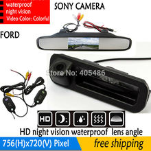 Wireless handle Trunk 4.3 Inch Car Rear View Mirror Monitor Parking Monitor+Car Reverse Camera SONY For Ford Focus Mondeo Kuga 2024 - buy cheap