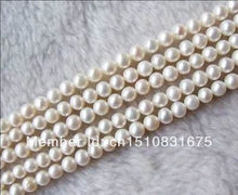 Wholesale 3 Strands 6-7mm White Freshwater Pearl Near Round Accessory Parts For Necklace Bracelet Fashion Jewelry Making 14"xu32 2024 - buy cheap