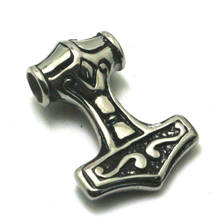 Men 316L Stainless Steel Punk Gothic Cool Mini Thor's Hammer Vintage Pendant 2024 - buy cheap