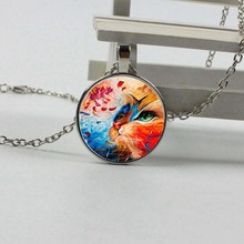 Hot Cat Crystal Glass Necklace Jewelry Glass Accessories Pendant Small Gift Custom Wholesale 2024 - buy cheap
