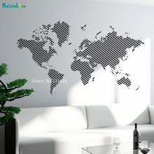 Vinyl World Map Wall Sticker Atlas Travel Slash Shape Simple Decals Home Deocration Living Room Removable Art Murals YT897 2024 - buy cheap