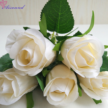Aisound-flores artificiales de seda, tallo artesanal para decoración de boda y hogar, arreglo Floral falso, 16 unids/lote 2024 - compra barato