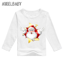 Kid Merry Christmas Santa Claus Tree Pattern T shirt Baby Girls Funny Long Sleeve T-shirt Boys Cartoon Cute Clothes,LKP2298 2024 - buy cheap