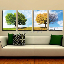 Handmade Modern Oil Painting On Canvas Season Landscape Wall Painting Group Of Pictures Love Tree Canvas Paintings Home Decor 2024 - buy cheap