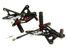 Motorcycle CNC Adjustable Rider Rear Sets Rearset Footrest Foot Rest Pegs Black For Kawasaki Ninja ZX-6R ZX 6R 636 2005-2006 2024 - buy cheap