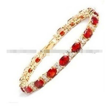 FREE shipping>>>>Beautiful!Red inlay Link Jewelry Bracelet 7.5" AAA 2024 - buy cheap