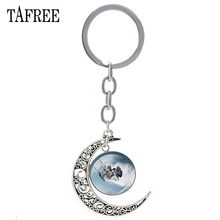 TAFREE deporte al aire libre esquí llavero encanto llavero de colgante de luna arte cristal imagen cabochon coche llavero para las mujeres joyería SG24 2024 - compra barato