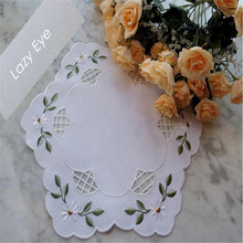 Free Shipping Embroidery Round 30cm Tablecloth Cup Coffee Tea Mat Cover Place Table Decorate Pastoral Style Home Textile 2024 - buy cheap