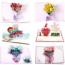3D Pop up Greeting Cards Mother's Day Gift Handmade Postcards Greeting Card with Envelope 2024 - buy cheap