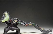 Manual Chino exquisita con incrustaciones de cobre, estatua de jade artificial de 10,63 pulgadas, ruyi 2024 - compra barato