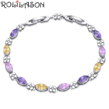 Vibe ROLILASON verão cor 925 pulseira de prata de cristal de zircão belas mulheres moda jóias exclusivas TB1165 2024 - compre barato