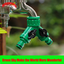 garden irrigation female thread 1/2"3/4" faucet screw 2 way plastic snap-in Y hose connector hose splitter 2024 - buy cheap