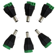 100 unids/lote de conector macho de alimentación de CC, enchufe de 5,5mm x 2,1mm para cámara CCTV 2024 - compra barato