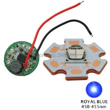 12W 7070 Rebel ES Royal blue 450nm - 455nm 12V 1A luz LED de alta potencia 20mm 16mm PCB de cobre + controlador de 28mm DC12V -24V 900mA 2024 - compra barato