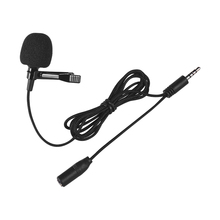Mini microfone de lapela com clipe, microfone de lapela condensador 3.5mm com saída para fone de ouvido, para celular, câmera dslr, computador, pc, laptop 2024 - compre barato