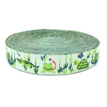 NEW wholesale 5/8 '(16 mmx10yards) 100% Polyester Woven Jacquard Ribbon cartoon ribbon with The frog and the crocodile 2024 - buy cheap