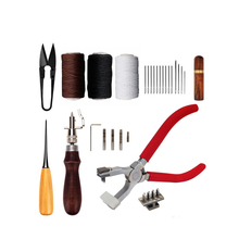 9 pcs leather tool set  Leather Belt Hole Punch Plier Eyelet Puncher needles Grooving device scissor awl leather DIY set 2024 - buy cheap