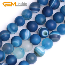 10mm Round Frost Banded Agates Beads Multicolor Natural Agates Stone Beads Loose Beads For Bracelet Necklace Strand 15" DIY Gift 2024 - buy cheap