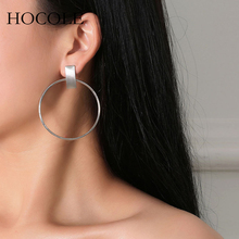 Simple Style Gold Silver Color Big Round Punk Circle Stud Earrings For Women Statement Minimalist Jewelry boucle d'oreille 2024 - buy cheap