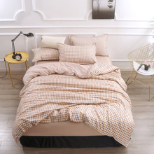 Luxury Home Textile Khaki Lattice Duvet Cover Pillowcase Bed Sheet Simple Boy Girls Bedding Sets 3/4Pcs Single Double Bedlinen 2024 - buy cheap