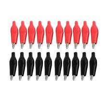 2016 Wholesale 20 Pcs Black Red Soft Plastic Coated Testing Probe Alligator Clip 2024 - buy cheap