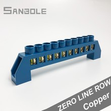 Bloco de terminais elétricos, tira de terminais de conexão de linha azul zero com parafusos de ponte de cobre 10p 6*9 (5 peças) 2024 - compre barato