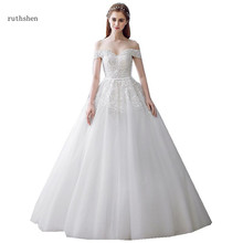 ruthshen Off The Shoulder Puffy Ball Gown A-line Bridal Dresses Appliques Beaded Vestido De Noiva Wedding Dresses Sweep Train 2024 - buy cheap