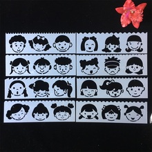 8Pcs/Set 18.5*5.5cm Little Girls DIY Layering Stencils Painting Scrapbook Coloring Embossing Album Decorative Template 2024 - buy cheap