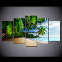 5 Pcs Canvas HD Printed Coconut Trees Beach Poster Frame Painting Modular Wall Art Pictures Living Room Quadro Decorativo 2024 - buy cheap