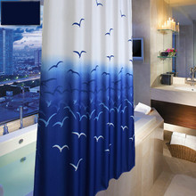 Europe Style Mediterranean Sea Gulls Blue Shower Curtain Polyester Waterproof Bathroom Shower Curtain 180x180cm 2024 - buy cheap