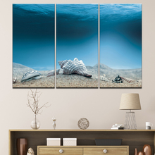 3 painel mar praia concha arte da parede decoração para casa moderno hd impressão mar vista fotos quadro lona cartaz para sala de estar 2024 - compre barato