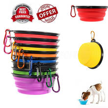 Foldable Silicone Dog Bowl Travel Portable Collapsible Feed Dishes Water Bowl 2024 - buy cheap