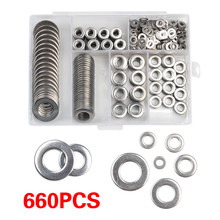 660Pcs M3 M4 M5 M6 M8 M10 304 Stainless Steel Flat Washer Plain Washer Gaskets Assorted Kit Anti-corrosion Cleaning Passivation 2024 - buy cheap