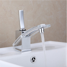 chrome  brass single lever hot and cold transparent bathroom sink faucet basin mixer 2024 - buy cheap