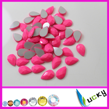 1440PCS 8*13mm teardrop shape neon pink color hotfix epoxy flatback pearl rhinestone perfect faceted look hotfix pearl 2024 - buy cheap