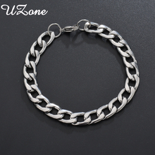 UZone Trendy 1.0-3.5 mm Stainless Steel Chain Bracelets For Men Polished Curb Cuban Link Bracelets Punk Male Jewelry 2024 - buy cheap