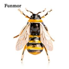 Funmor Bumblebee Brooch Corsage Enamel Esmalte Wing Insect Hats Scarf Clips Accessories Women Men Boutonniere Animal Brooches 2024 - buy cheap